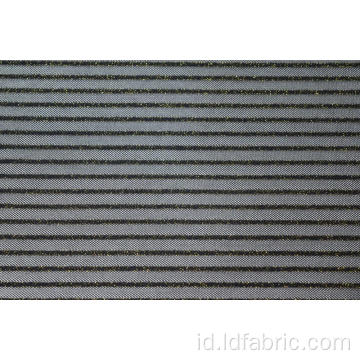 Nylon Metallic Spandex Stripe Mesh Fabric